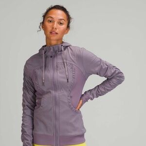 Lululemon Dance Studio Dusty Lavender Ruched Hooded Zip Jacket